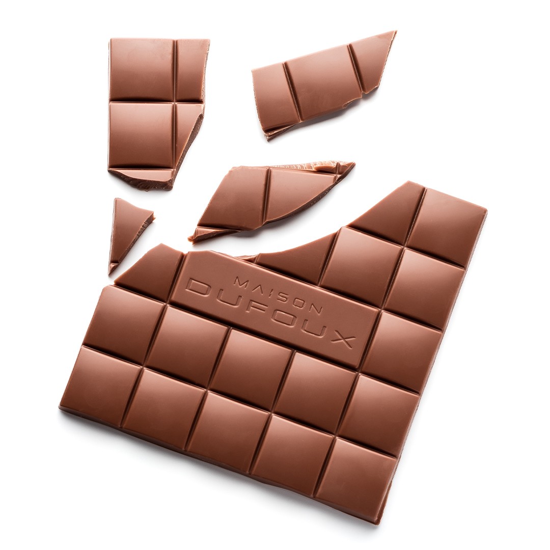 Tablette chocolat lait - 39% LACTÉ & FONDANT  Maison Dufoux - Artisan  Chocolatier en Bourgogne et à Lyon