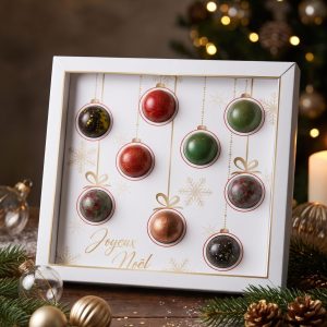 Boules de Noël suspendues en chocolat